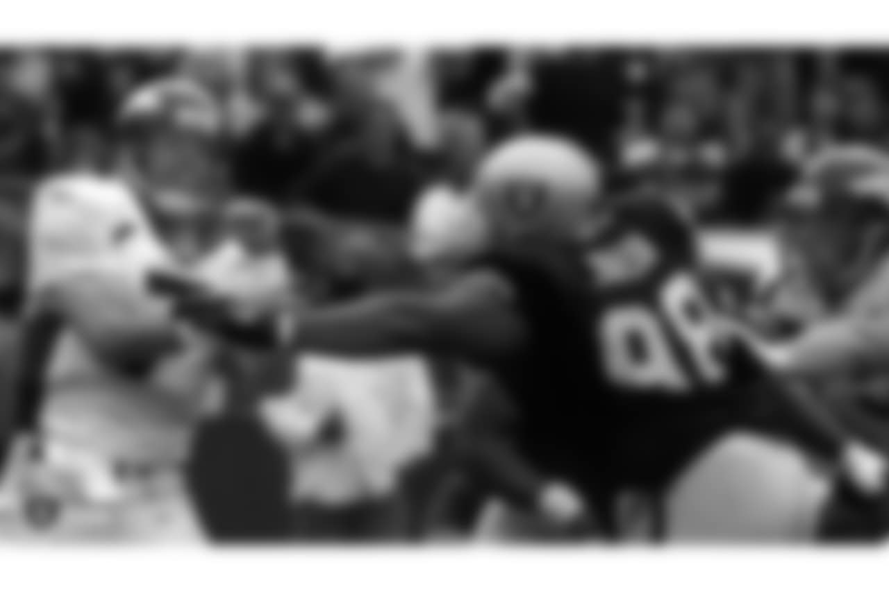 A series of photos from past contests between the Raiders and Broncos leading up to their last matchup in Week 2 of the 2018 season, which the Raiders lost 20-19.
