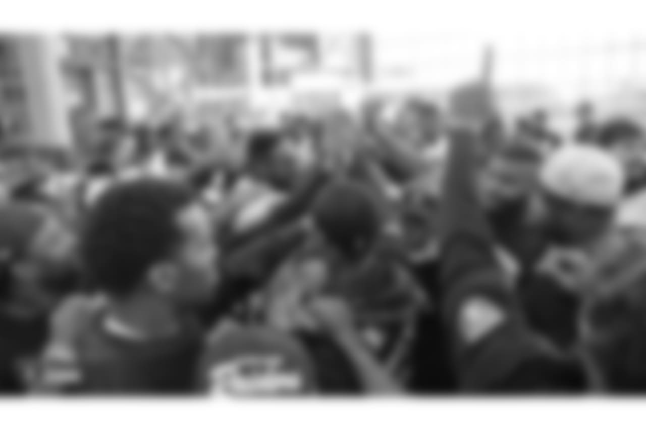 pOakland Raiders players and coaches on the field for a walk through at Bladium Sports & Fitness, Friday, November 16, 2018, in Alameda, California.
