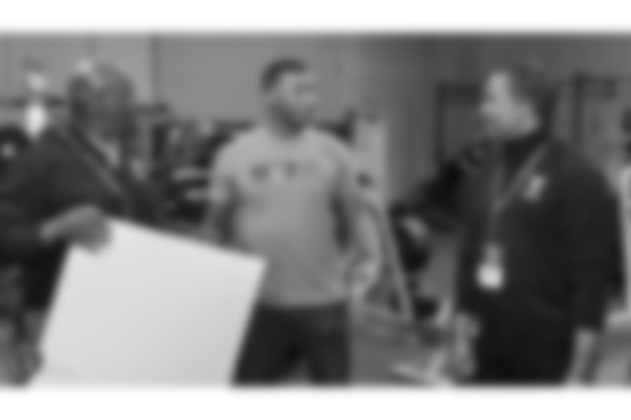The Raiders Foundation surprises Merging Vets and Players with a donation check of $15,000 each, Tuesday, November 27, 2018, in Las Vegas, Nevada.