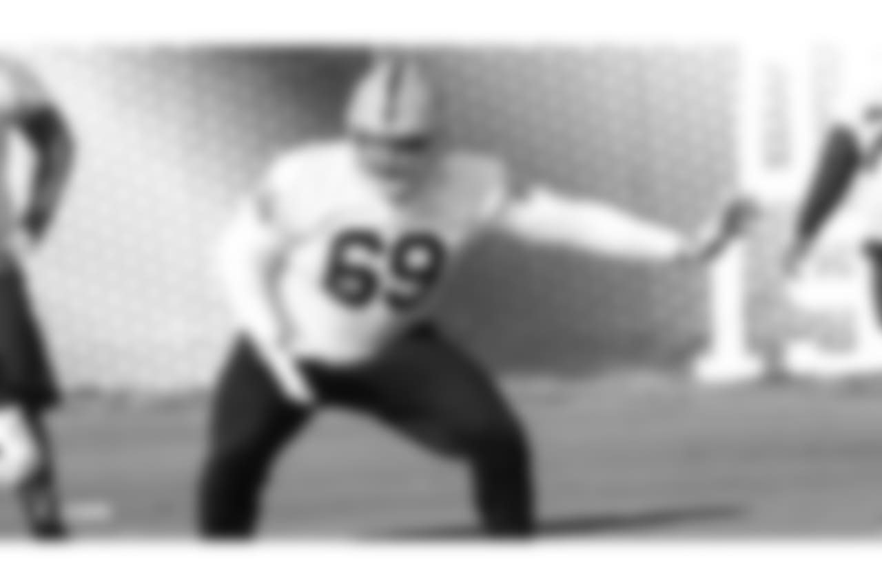 Oakland Raiders guard/tackle Denzelle Good (69) on the field for practice at the Oakland Raiders Practice Facility, Wednesday, December 12, 2018, in Alameda, California.