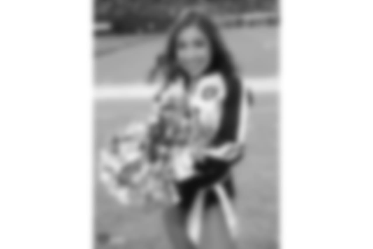 The Raiderettes on the sidelines at the Oakland Raiders game against the Kansas City Chiefs at Oakland-Alameda County Coliseum, Sunday, December 2, 2018, in Alameda, California. The Oakland Raiders lost 40-33.