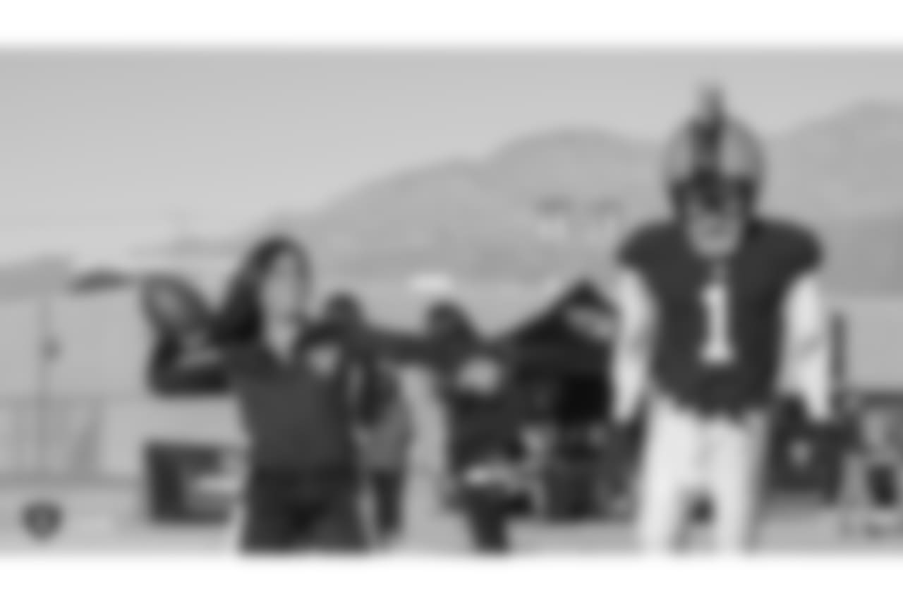 The Raiders, represented by alumnus Reggie Kinlaw and the Raiderettes, and the Dairy Council of Nevada partner to promote healthy eating and a physically active lifestyle among students in the Clark County School District by awarding the school district with a $20,000 "Hometown" grant and hosting a Fuel Up to Play 60 football clinic at Ralph Cadwallader Middle School, Thursday, December 13, 2018, in Las Vegas, Nevada.