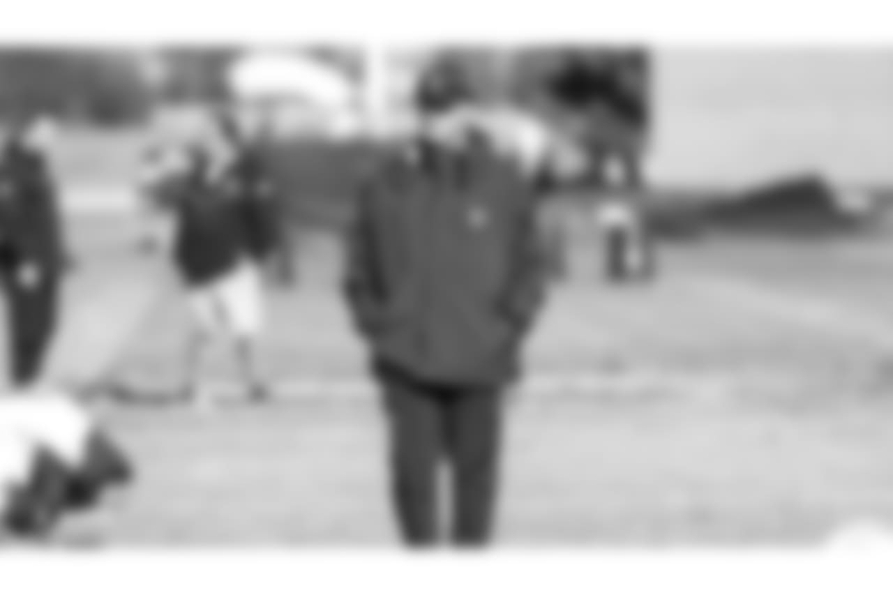 Oakland Raiders head coach Jon Gruden on the field for practice at the Oakland Raiders Practice Facility, Thursday, December 27, 2018, in Alameda, California.