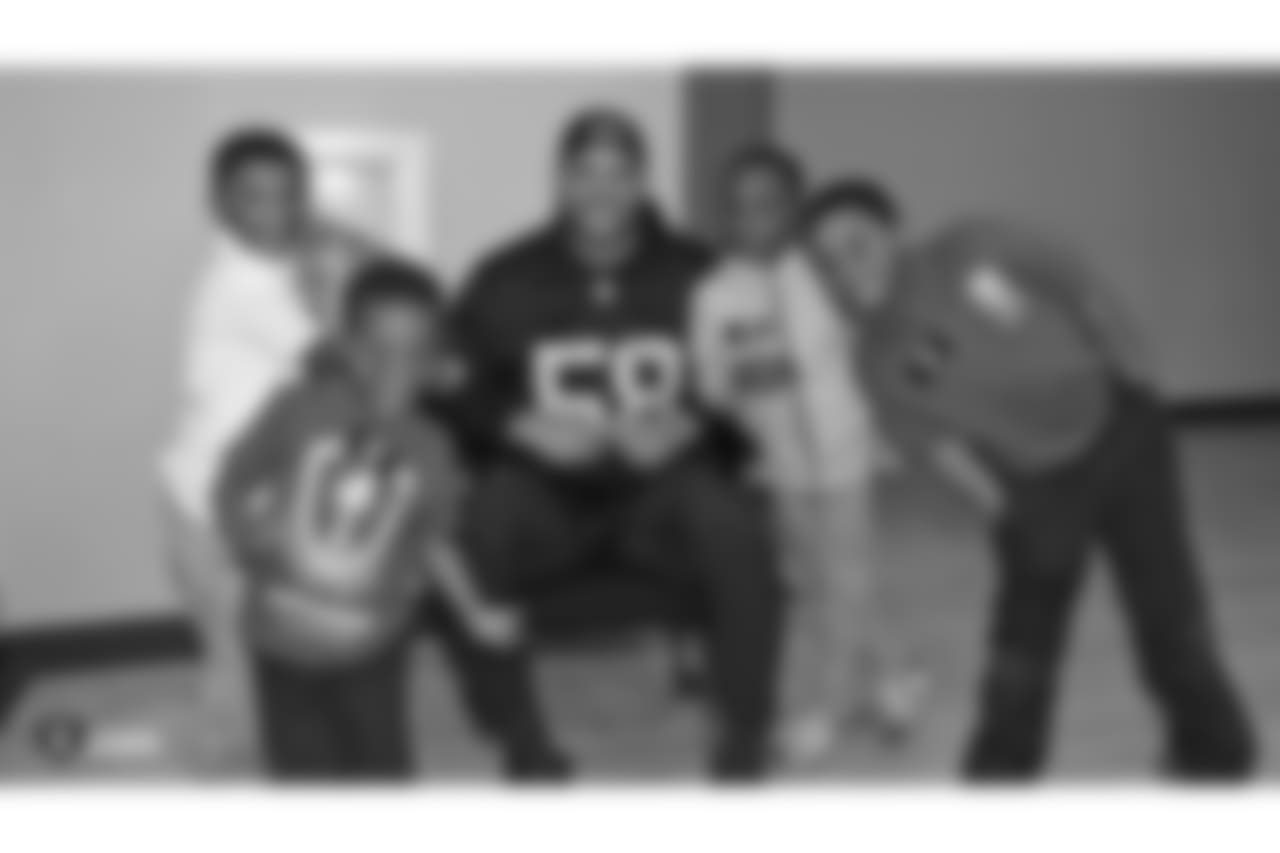 Oakland Raiders defensive tackle Clinton McDonald and his Light Into Darkness Foundation, along with linebacker Emmanuel Lamur, linebacker Kyle Wilber, punter Johnny Townsend, defensive tackle Frostee Rucker, and fullback Ryan Yurachek, partner with the nonprofit First Book by hosting a reading party to promote literacy at the West Oakland Youth Center, Tuesday, December 11, 2018, in Oakland, California.