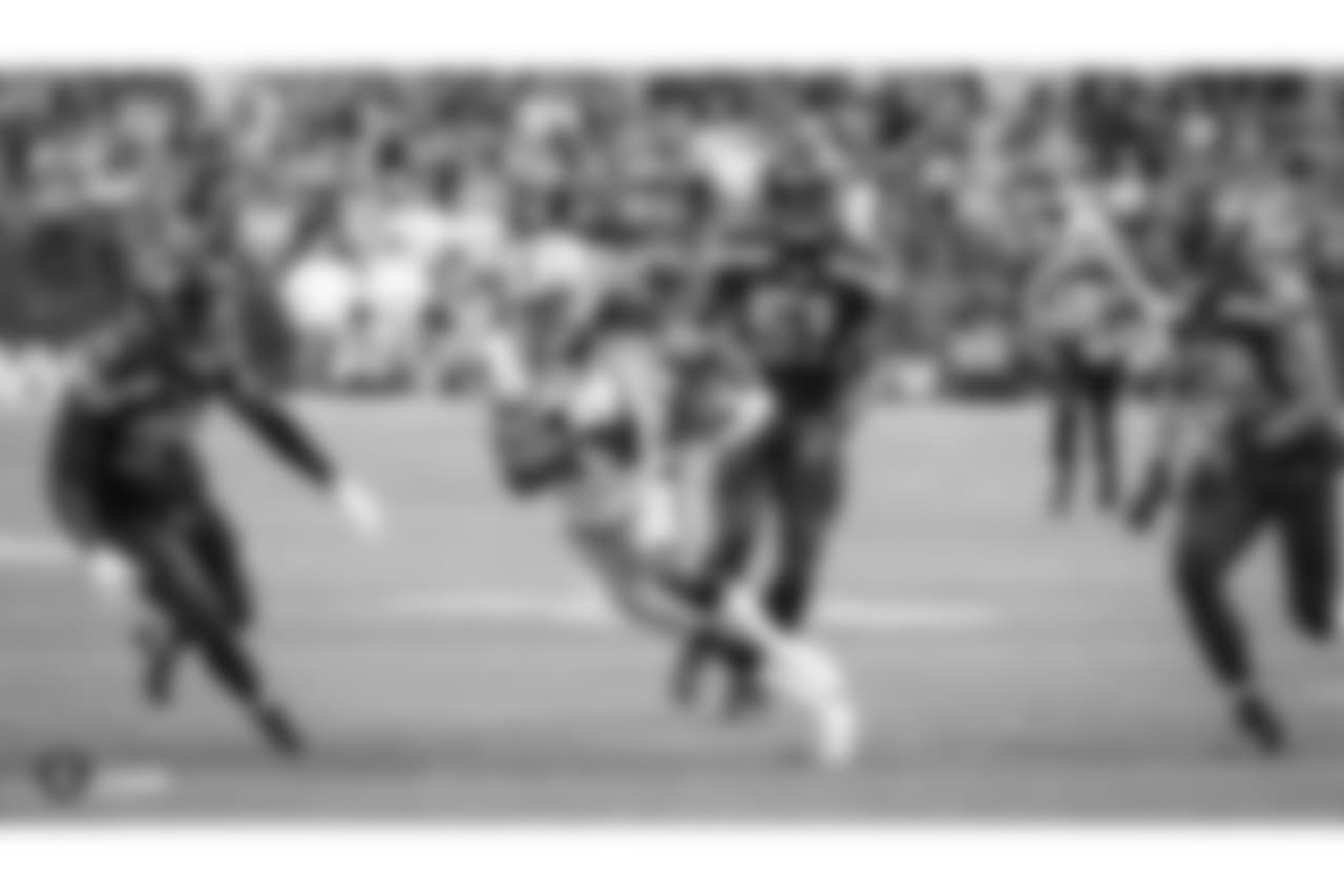 Oakland Raiders wide receiver Keon Hatcher (14) during The Oakland Raiders preseason game against the Seattle Seahawks at CenturyLink Field, Thursday, August 30, 2018, in Seattle, Washington. The Oakland Raiders won 30-19.