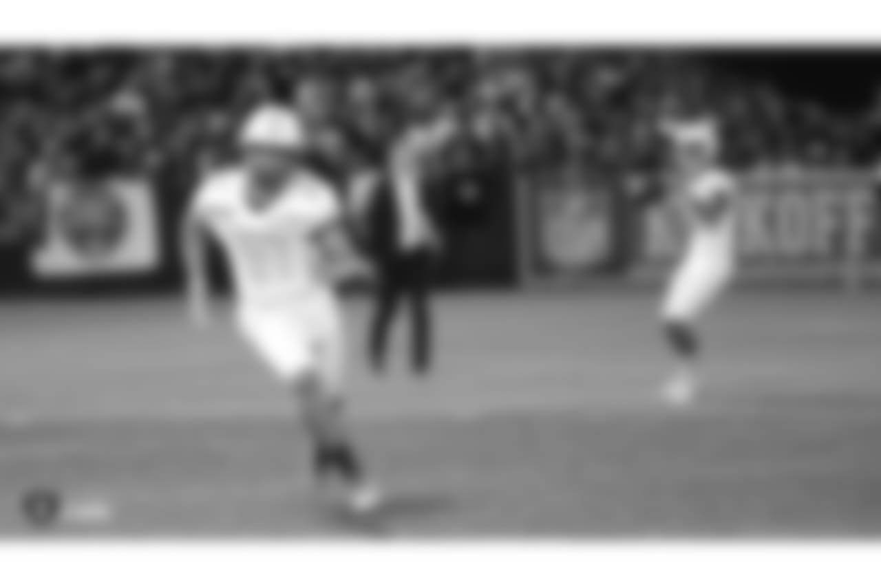 The Oakland Raiders regular season game against the Los Angeles Rams at Oakland-Alameda County Coliseum, Monday, September 10, 2018, in Oakland, California. The Oakland Raiders lost 33-13.