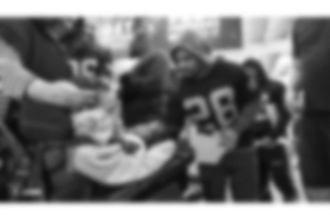 Marcus Gooch and his family from the Make-A-Wish Foundation visit the Oakland Raiders Practice Facility in Alameda, California to get a tour of the facility, watch the team practice, and meet the players, Saturday, December 1, 2018.