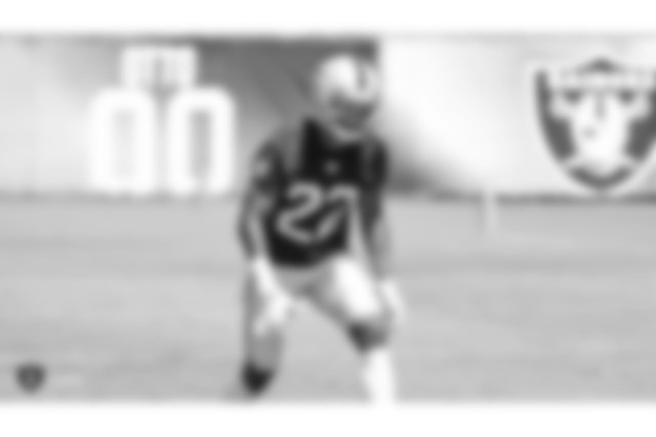 Oakland Raiders cornerback Rashaan Melvin (22) at an Organized Team Activity (OTA) at the Oakland Raiders Practice Facility, Monday, June 4, 2018, in Alameda, California.