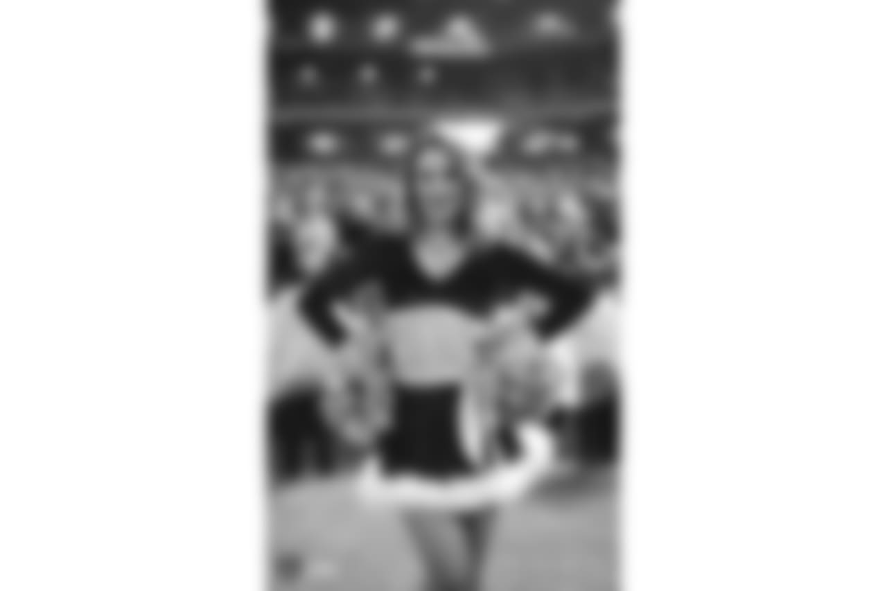 The Raiderettes on the sidelines at the Oakland Raiders game against the Denver Broncos at Oakland-Alameda County Coliseum, Monday, December 24, 2018, in Oakland, California. The Oakland Raiders won 24-17.