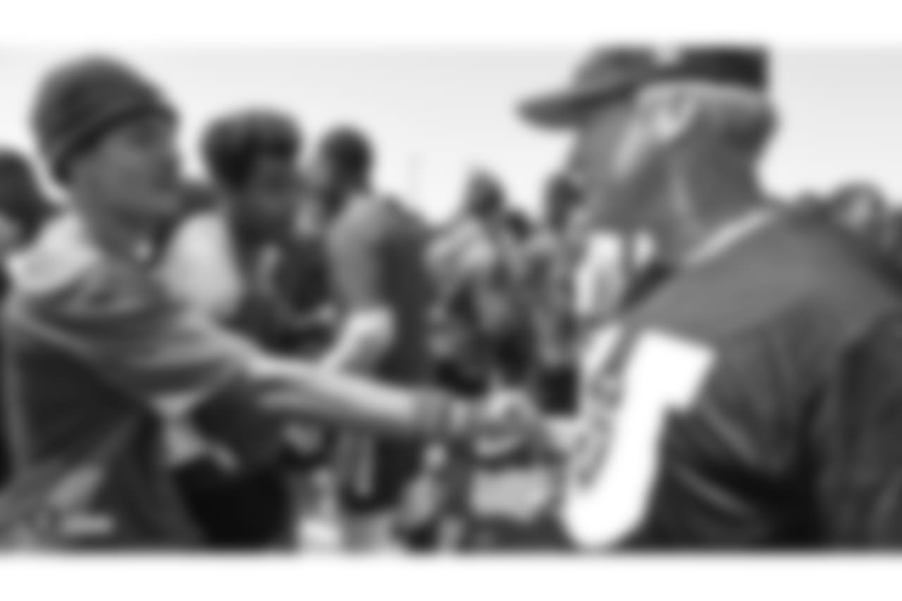 Students from local Bay Area high schools participate in Raiders U, a 7 on 7 football tournament with 8 teams that is coached entirely by Raiders players, at the Oakland Raiders Practice Facility, Thursday, June 7, 2018, in Alameda, California.