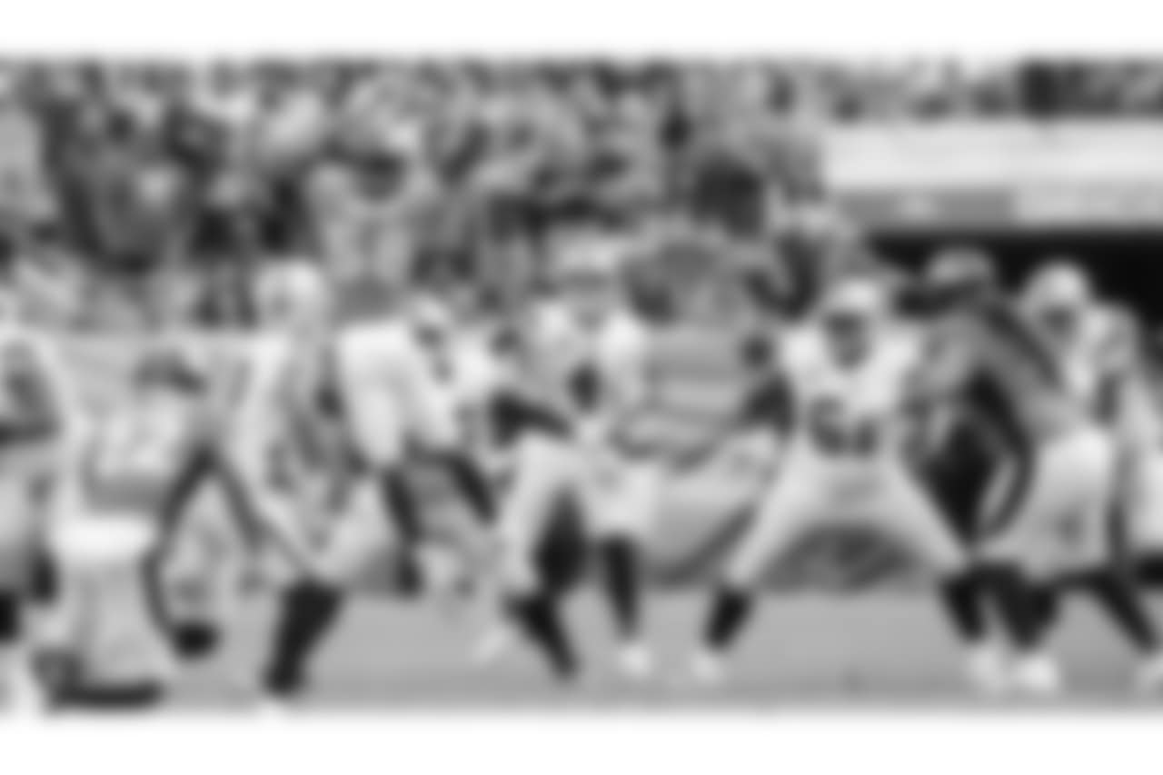 Oakland Raiders quarterback Derek Carr (4) during the Oakland Raiders regular season game against the Denver Broncos at Mile High Stadium, Sunday, September 16, 2018, in Denver, Colorado. the Oakland Raiders lost 33-13.