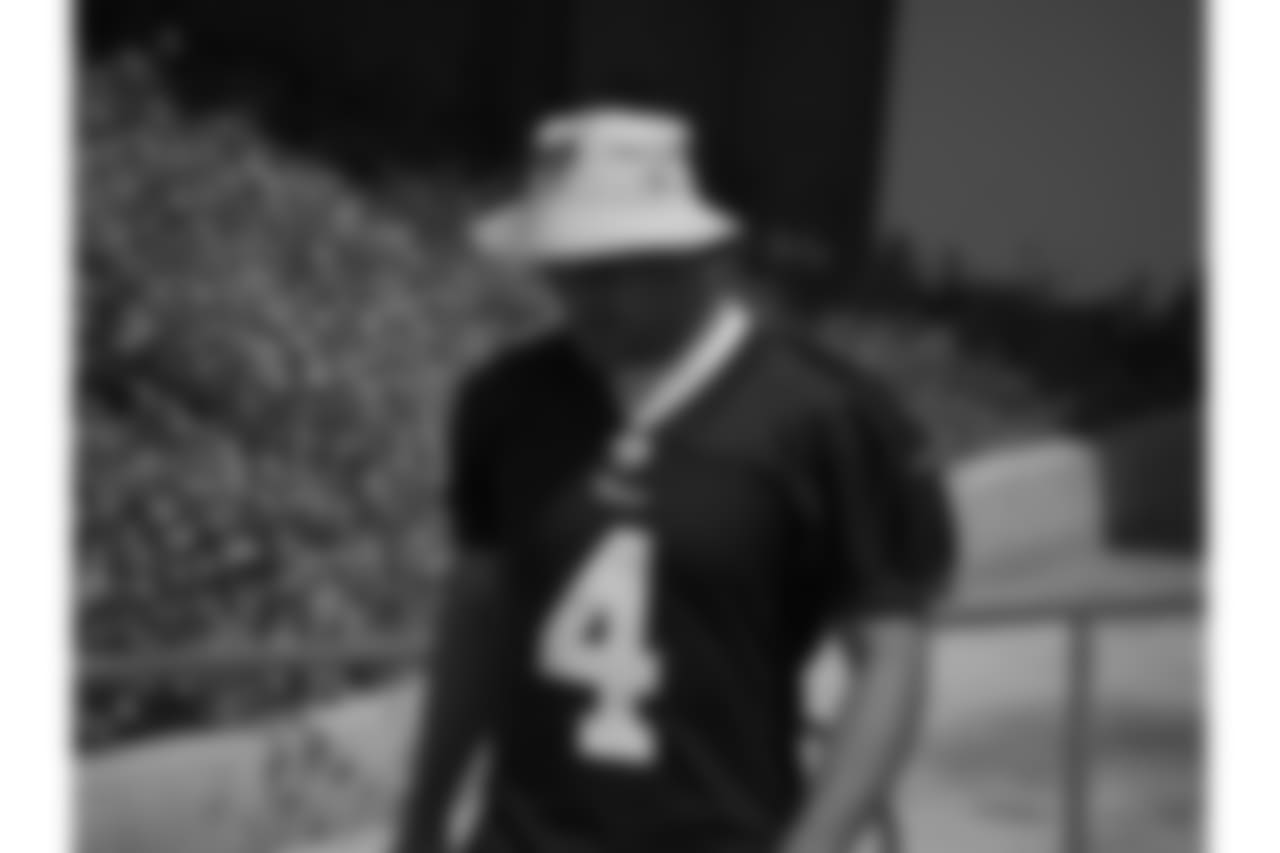 kicker GREG ZUERLEIN (4) Of The Los Angeles Rams, walking to field at training camp 2018 at University Of California Irvine in Irvine, CA on 08/11/2018 (rams/KameryonGreyBrown)