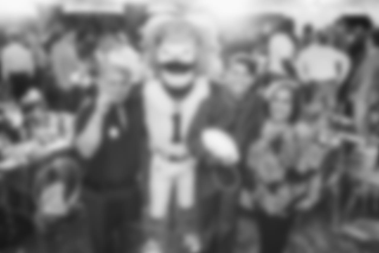 Los Angeles Rams mascot Rampage attends the Night for Wishes event at the North Ranch Country Club in Westlake Village, Calif on October 8th, 2018 (Hiro Ueno/Rams).