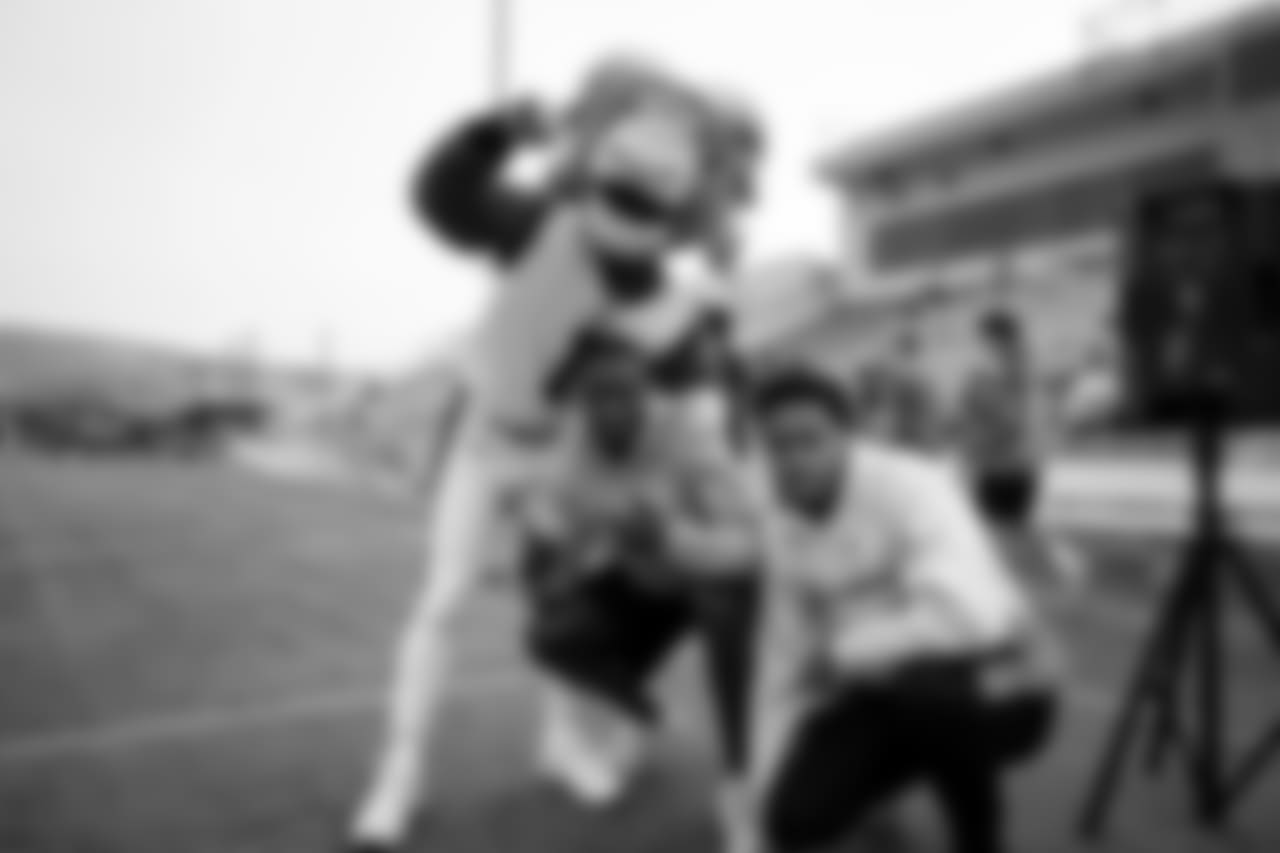 Rampage the Mascot at the 7 on 7 Passing Tournament and Big Man Championships at Cal Lutheran University in Thousand Oaks, CA on June 23rd, 2018. (Rams/Hiro Ueno)