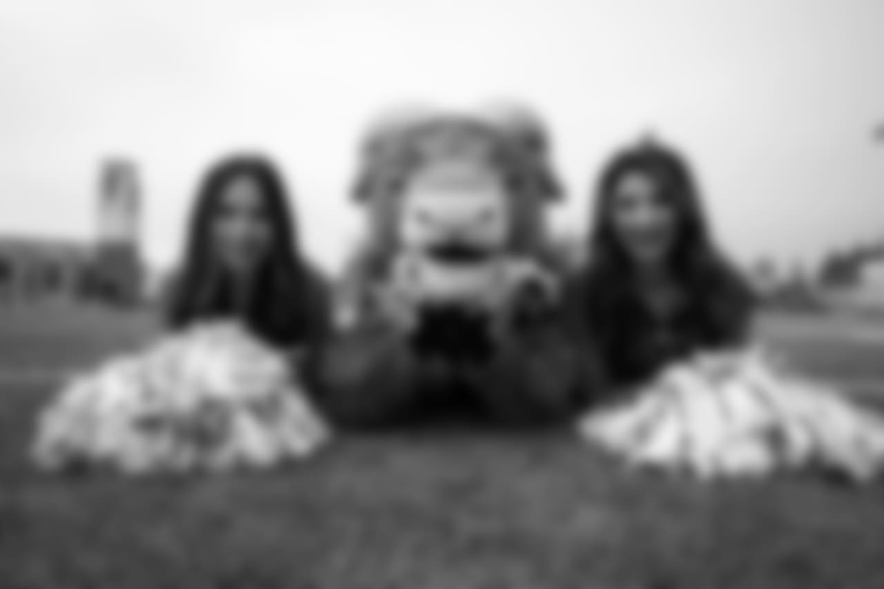 Cheerleaders and Rampage the Mascot at the 7 on 7 Passing Tournament and Big Man Championships at Cal Lutheran University in Thousand Oaks, CA on June 23rd, 2018. (Rams/Hiro Ueno)