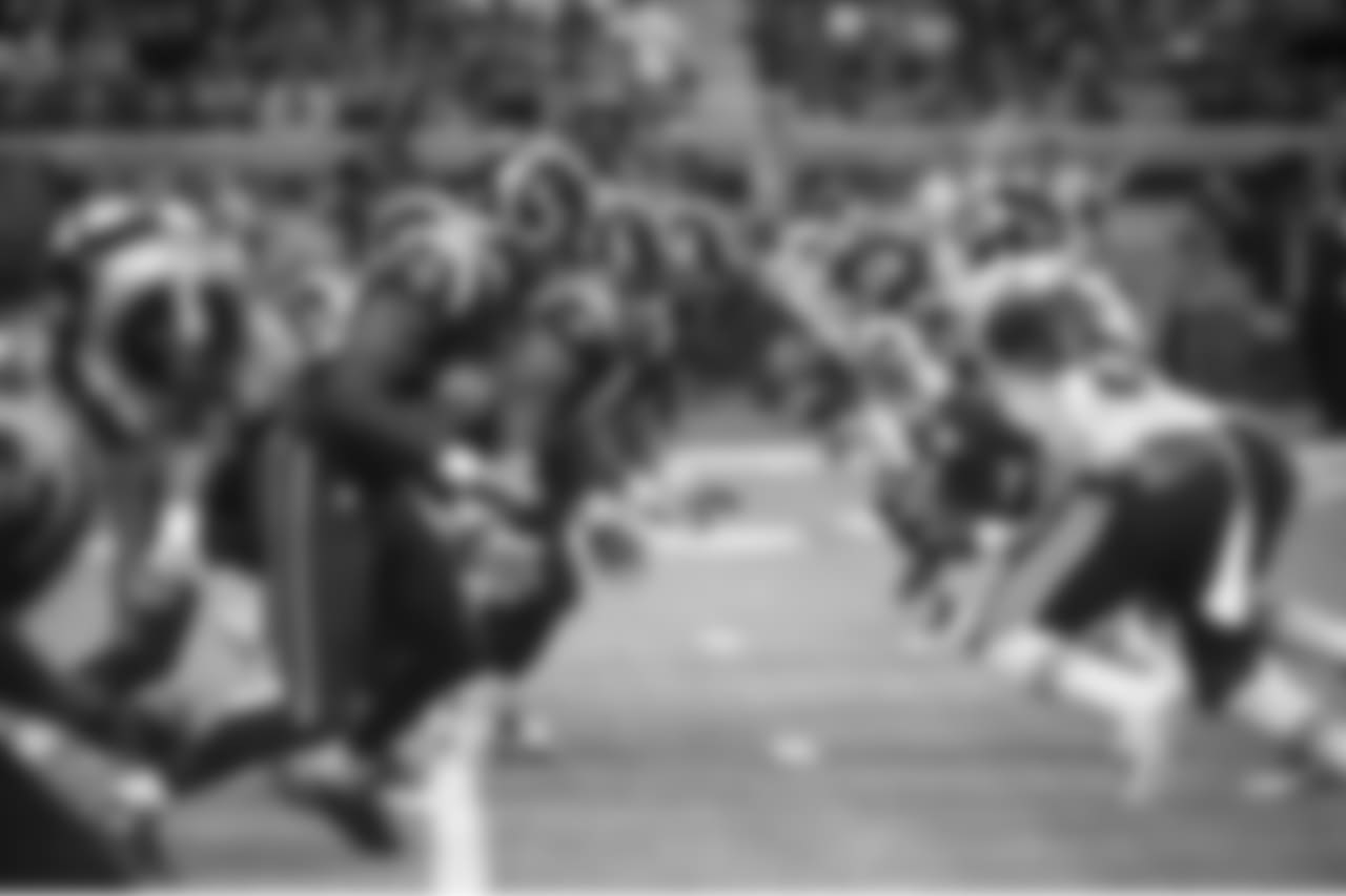 "St. Louis Rams center Tim Barnes during the game against the Kansas City Chiefs. (Photo by Scott Rovak/St. Louis Rams)"