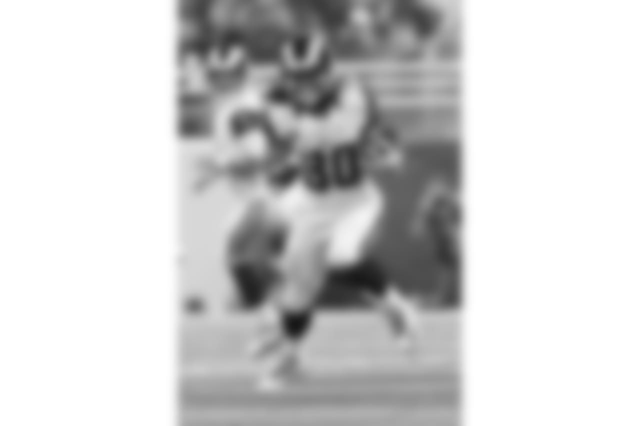 Los Angeles Rams running back Todd Gurley (30) during the NFL regular season game against the Detroit Lions on Sunday, Oct. 16, 2016 in Detroit. (Ric Tapia/Rams)