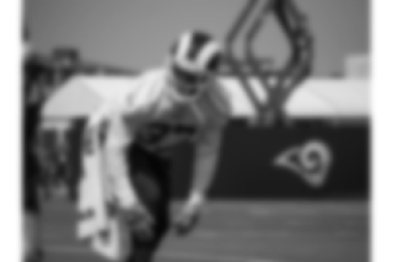 cornerback SAM SHIELDS (37) Of The Los Angeles Rams, waiting for play during practice at training camp 2018 at University Of California Irvine in Irvine, CA on 08/11/2018 (rams/KameryonGreyBrown)
