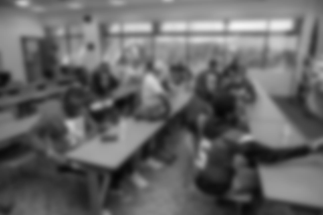 Players and staff of the Los Angeles Rams attend a leadership session held with aims of breaking socioeconomic barriers between two high schools with varying demographics with RISE (Ross Initiative in Sports for Equality) on September 17th, 2018 at Oaks Christian School in Westlake Village, Calif (Rams/Hiro Ueno)