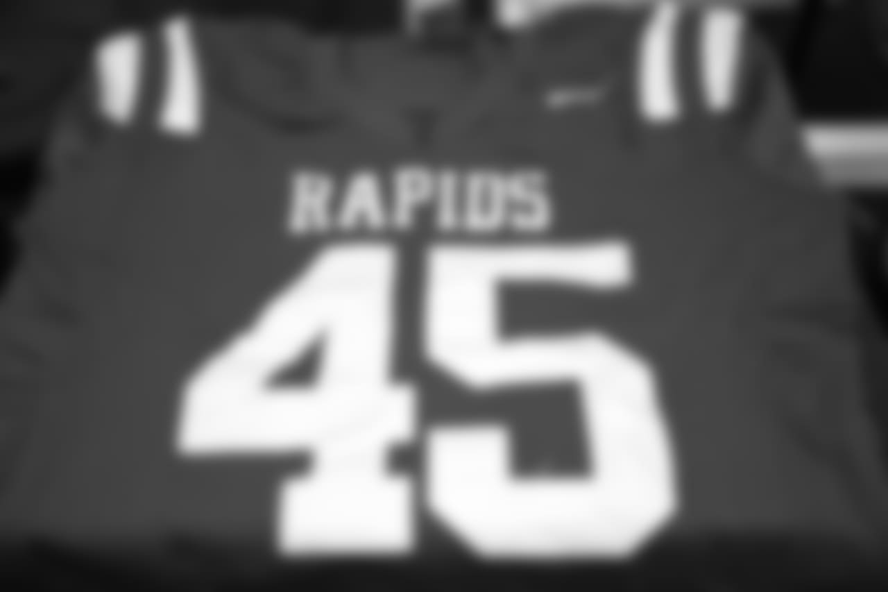 Vince Biegel's high school uniform from the Lincoln High School Rapids.