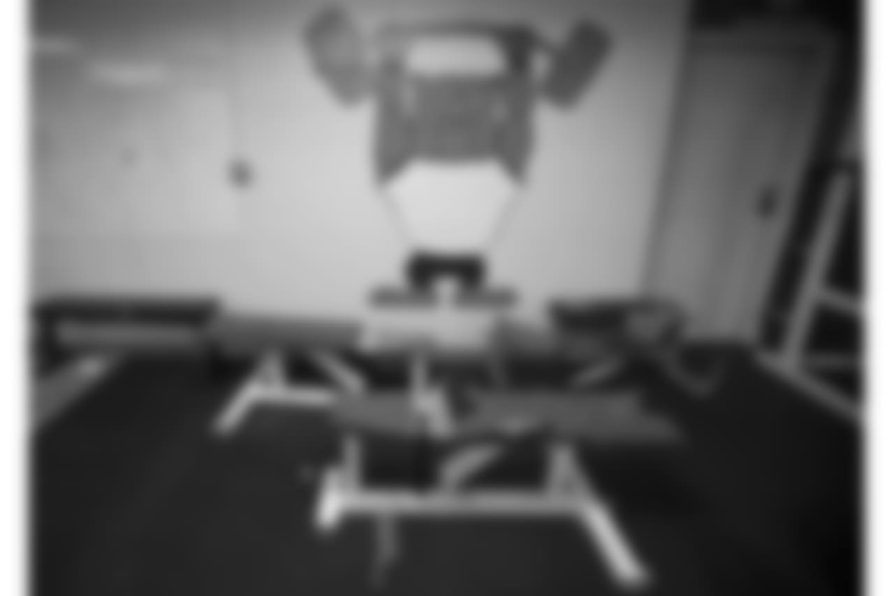 Saints linebacker Demario Davis lifted weights in this locker room at Brandon Middle School in Brandon, Mississippi before the new weight room at the new high school weight room was finished. The weight room at the high school has since been repurposed.
Demario played his high school football games at Brandon Middle school's field.
Photographed Thursday, December 13, 2018.