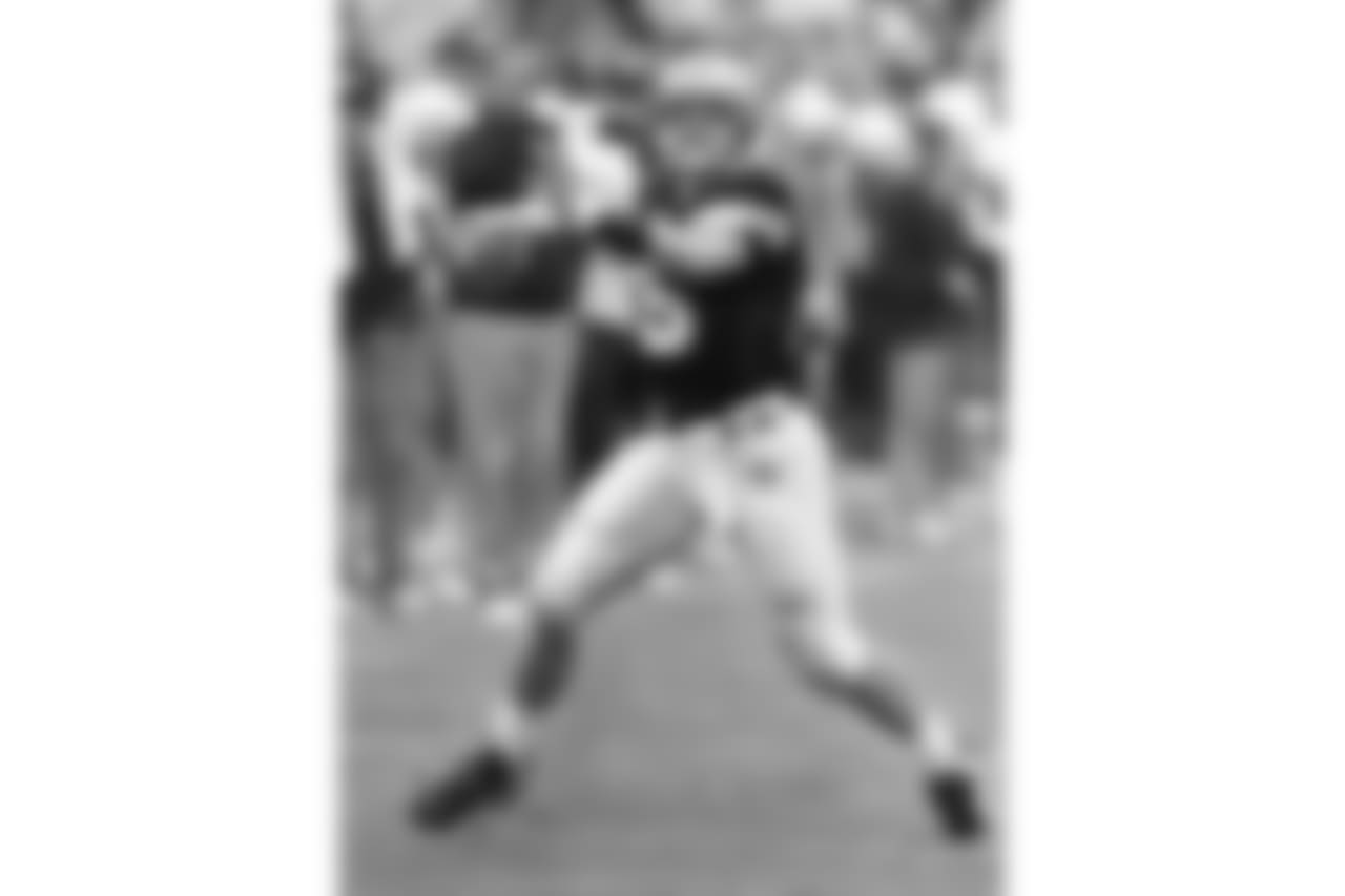 **Chris Clopton, Purdue teammate**
“I remember, Coach Tiller said it best, it was the Pigskin Classic we played in during sophomore year, and it was a pass that he made in the end zone, and I remember Coach Tiller was saying on the radio, 'We got him. We’ve found our guy. We don’t have to look any further; we’ve found our guy.' And then from that point on, he just developed, developed, developed... his character but also how to perform on the field.”