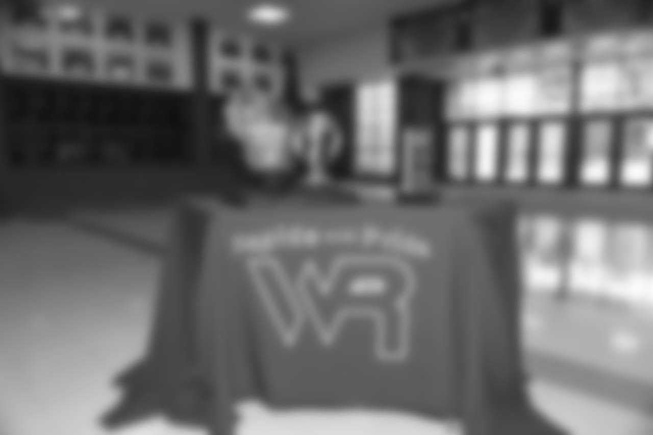 A State Runner-Up trophy and Vince Biegel's Player of the Year trophy is proudly displayed in Lincoln High School.