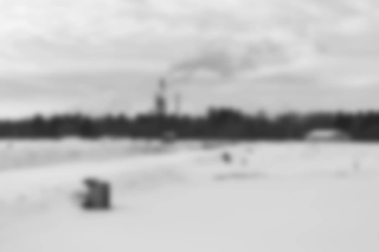 Snow covers the family cranberry farm "Dempze Cranberry Company" in Wisconsin Rapids, Wisconsin