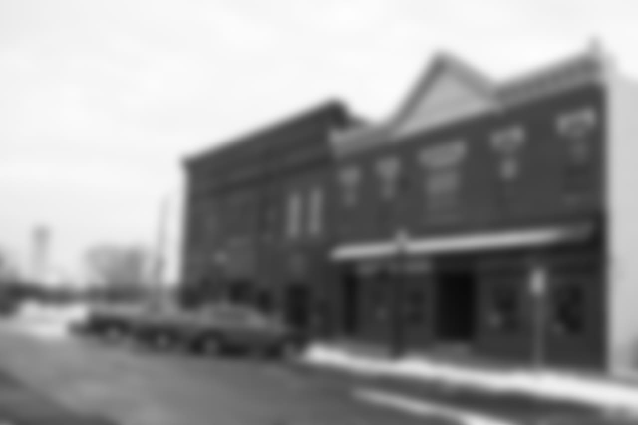 The small town of Wisconsin Rapids, Wisconsin, covered in snow.