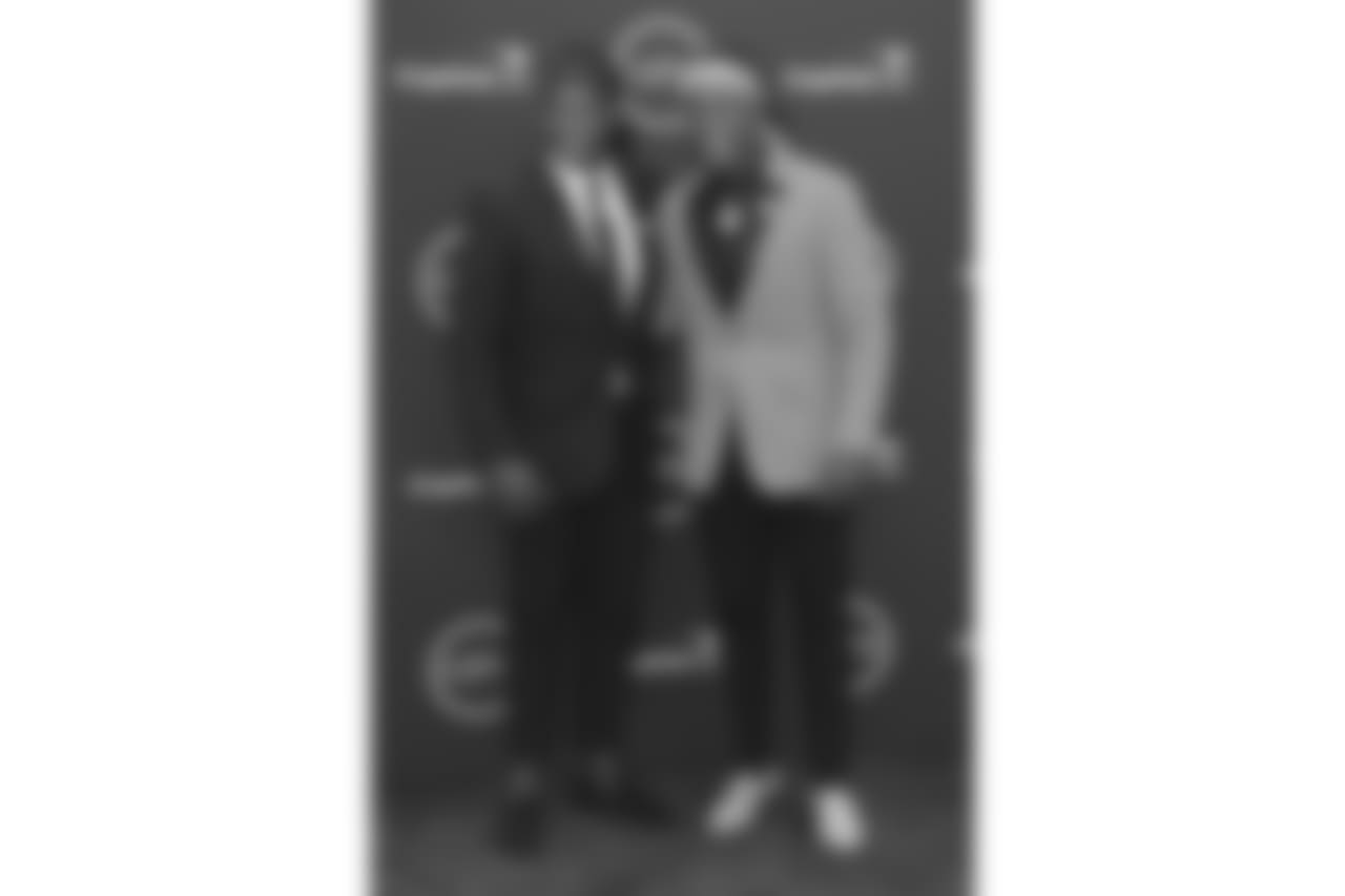 NFL football players Shaquem Griffin, left, and Shaquill Griffin, both of the Seattle Seahawks, arrive at the ESPY Awards at the Microsoft Theater on Wednesday, July 18, 2018, in Los Angeles. (Photo by Willy Sanjuan/Invision/AP)