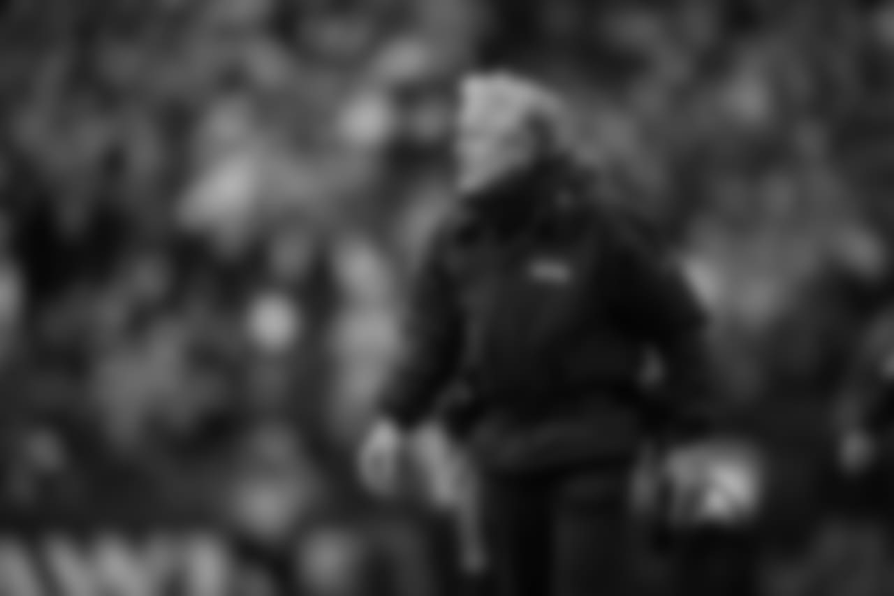 Seahawks head coach Pete Carroll stalks the sidelines.