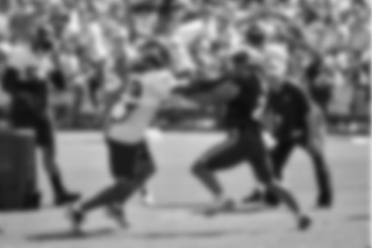 LB Shaquem Griffin, left, and RB J.D. McKissic, right