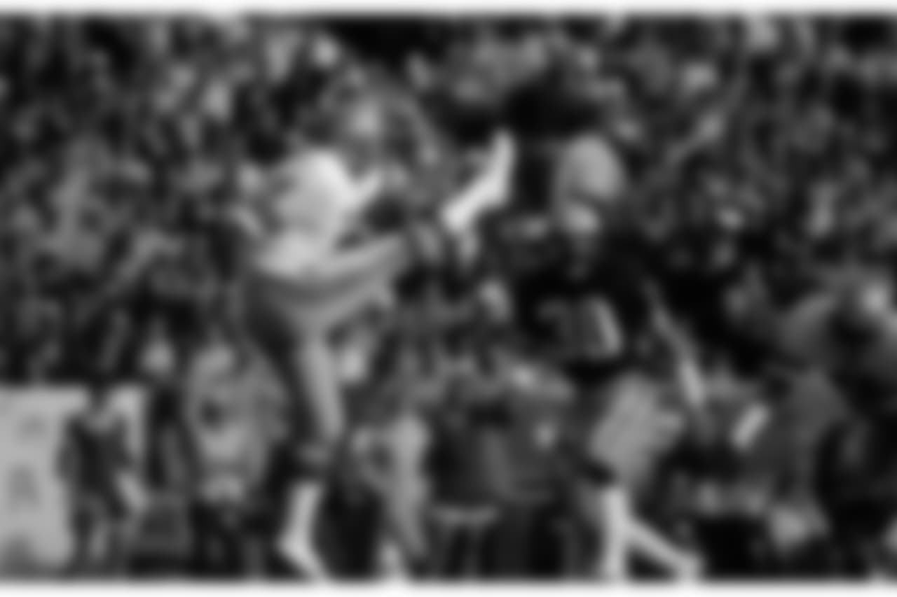 Seattle Seahawks punter Jeff West (8) punts during an NFL game against the Green Bay Packers in Green Bay on November 1, 1981. The Packers defeated the Seahawks 34-24. (AP Photo/Vernon Biever)