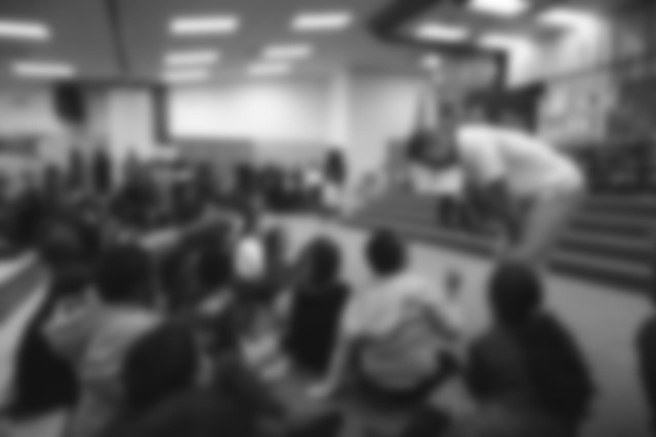 An image from the Nov. 13, 2018 corporate development event at Hirsch Elementary School in Spring, TX. Brian Peters, TORO, and cheerleaders visited the students and presented awards and a big check to teachers.