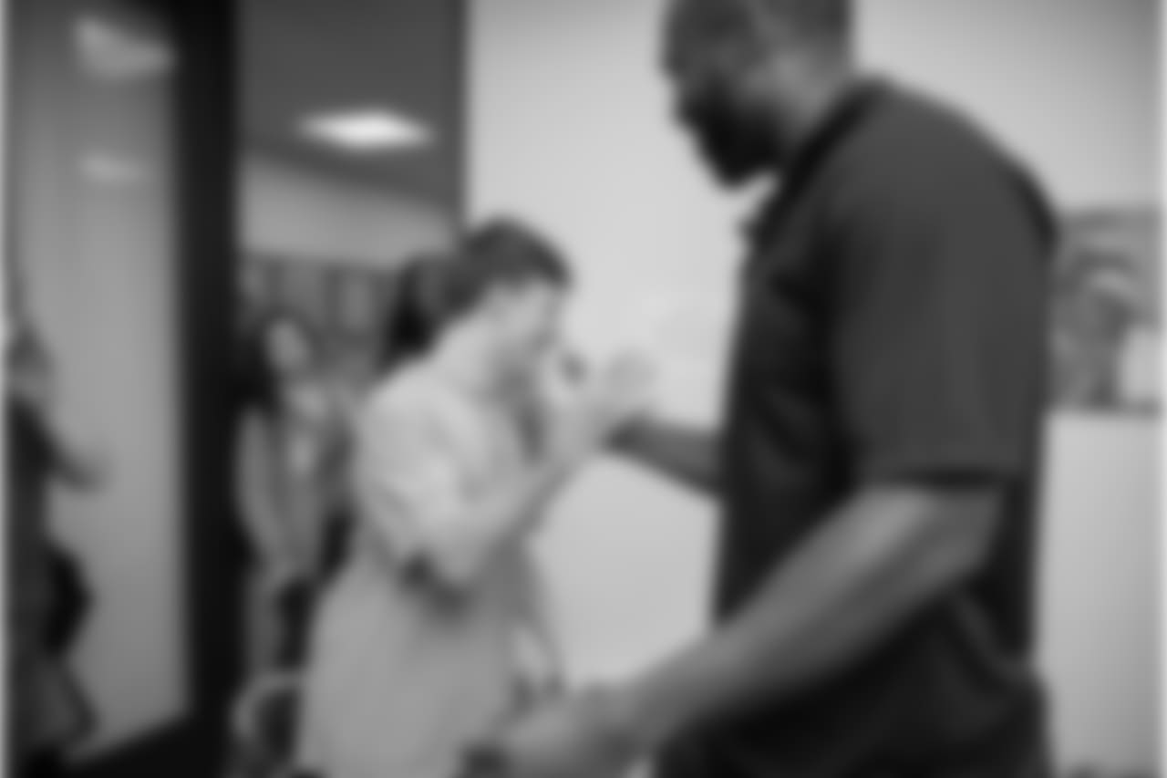 An image from the Dec. 19, 2018 community development event featuring Whitney Mercilus at Easter Seals.