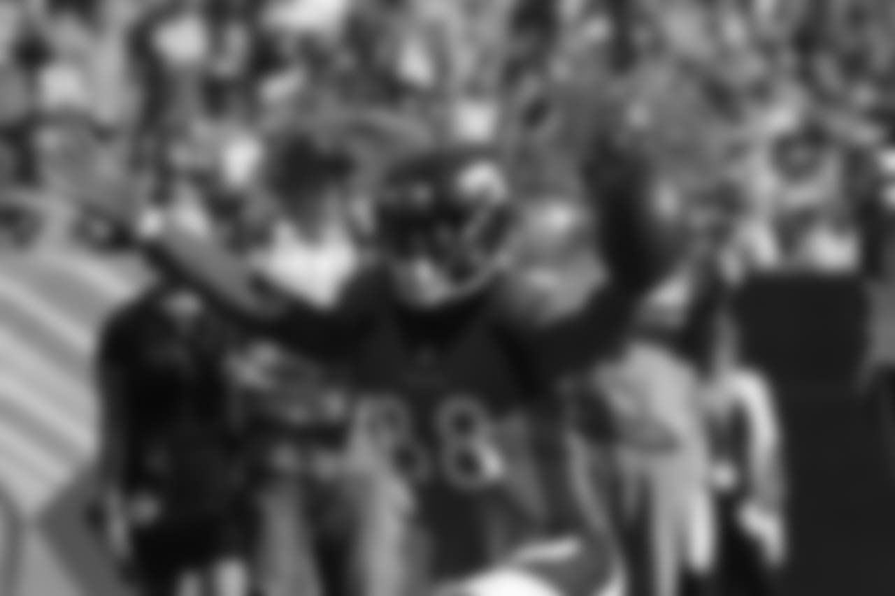 Denver Broncos wide receiver Demaryius Thomas reacts after hauling in a touchdown pass in the end zone during the second half of an NFL football game Sunday, Sept. 9, 2018, in Denver. (AP Photo/David Zalubowski)