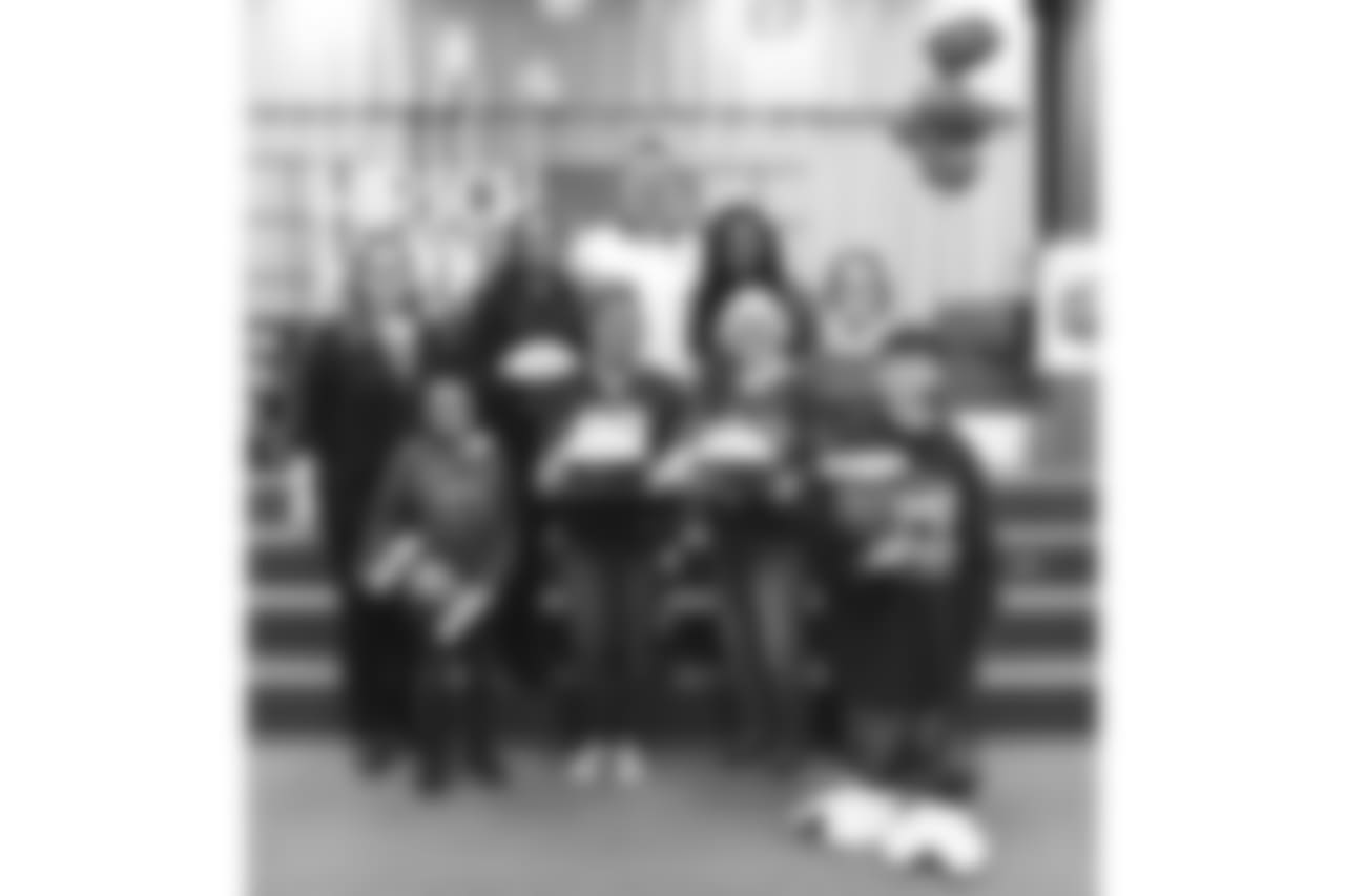 An image from the Nov. 13, 2018 corporate development event at Hirsch Elementary School in Spring, TX. Brian Peters, TORO, and cheerleaders visited the students and presented awards and a big check to teachers.