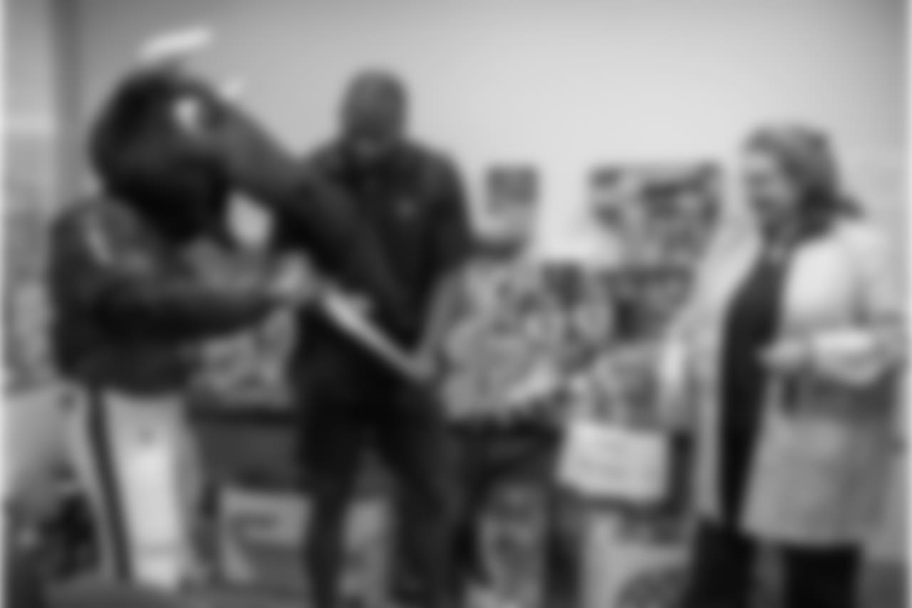 An image from the Dec. 19, 2018 community development event featuring Whitney Mercilus at Easter Seals.