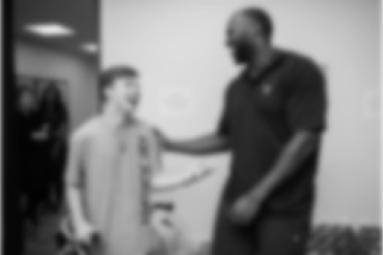 An image from the Dec. 19, 2018 community development event featuring Whitney Mercilus at Easter Seals.