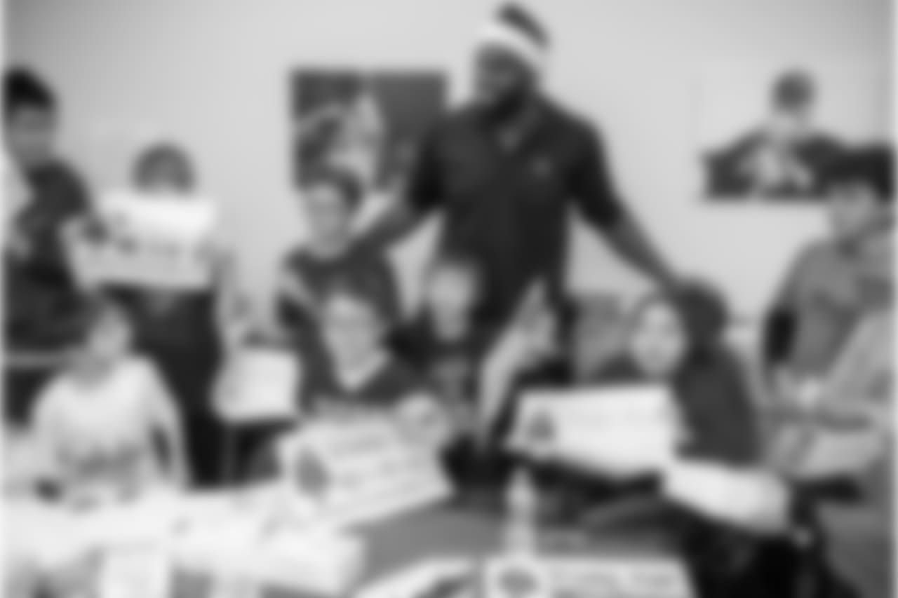 An image from the Dec. 19, 2018 community development event featuring Whitney Mercilus at Easter Seals.