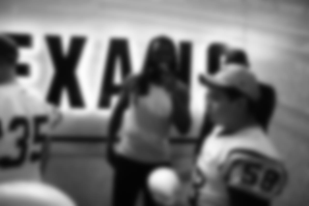 An image from the Oct. 13, 2018 community development event. The Sabine Pass High School football season was cancelled to to Hurricane Harvey and injuries. They were presented with Super Bowl tickets, the coach of the week award, Texans gear, and watched walkthrough.