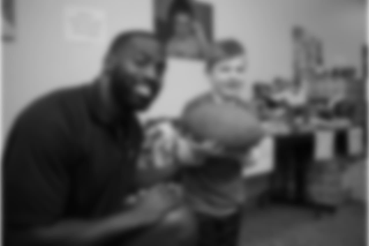 An image from the Dec. 19, 2018 community development event featuring Whitney Mercilus at Easter Seals.