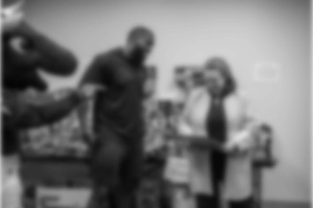 An image from the Dec. 19, 2018 community development event featuring Whitney Mercilus at Easter Seals.