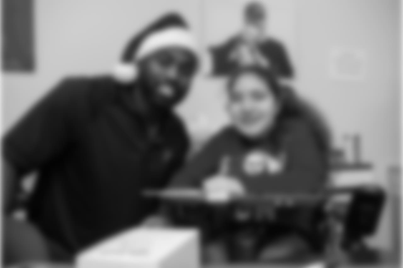 An image from the Dec. 19, 2018 community development event featuring Whitney Mercilus at Easter Seals.