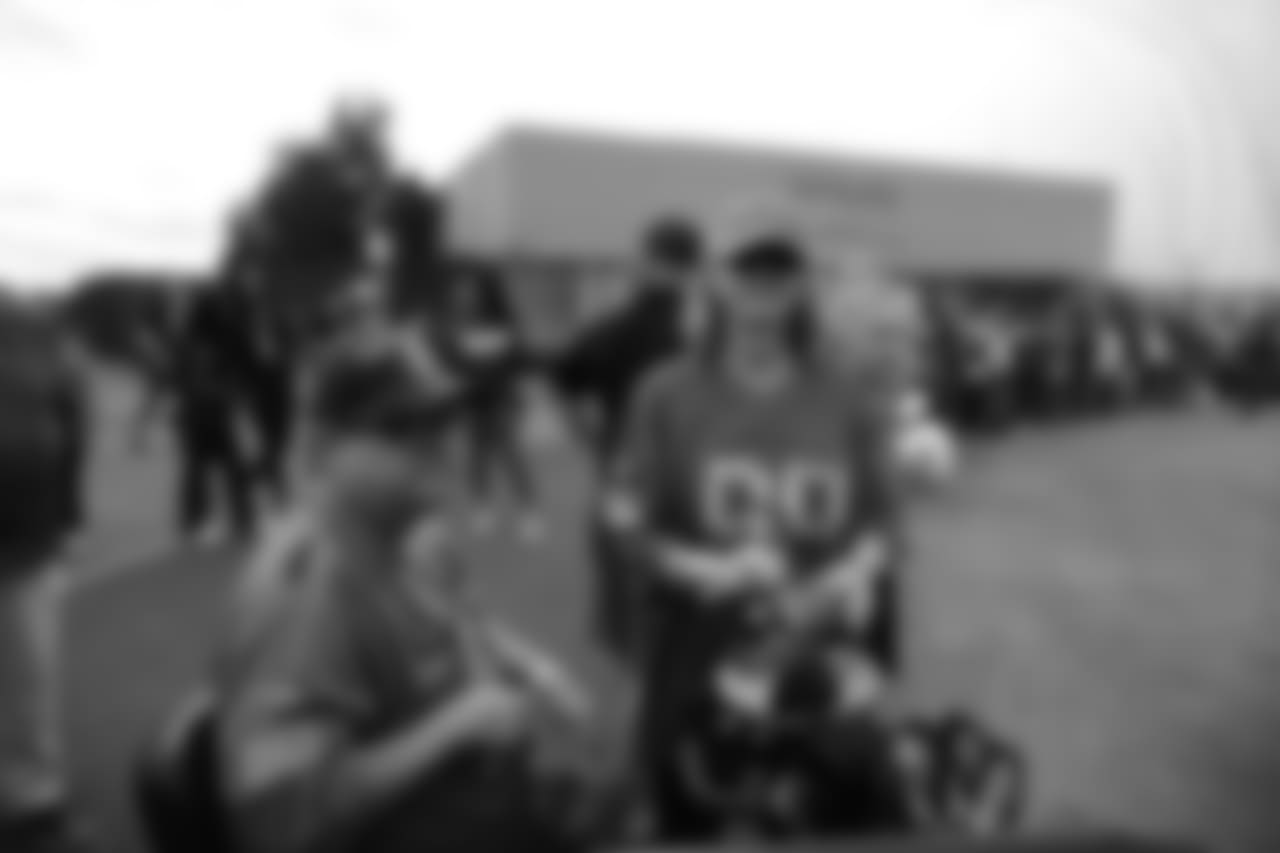A Nov. 23, 2018 image of a community development event in which military families visited a Texans practice.