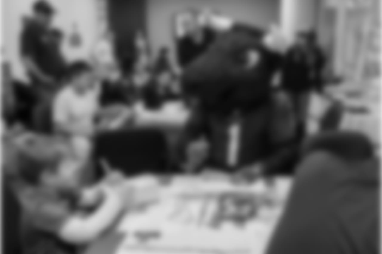An image from the Dec. 19, 2018 community development event featuring Whitney Mercilus at Easter Seals.