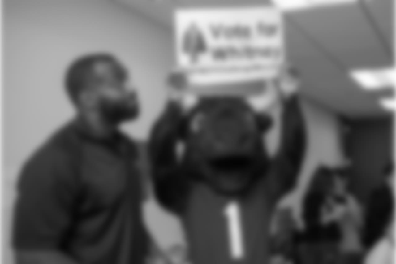 An image from the Dec. 19, 2018 community development event featuring Whitney Mercilus at Easter Seals.
