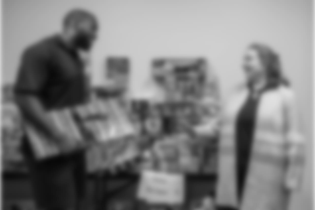An image from the Dec. 19, 2018 community development event featuring Whitney Mercilus at Easter Seals.