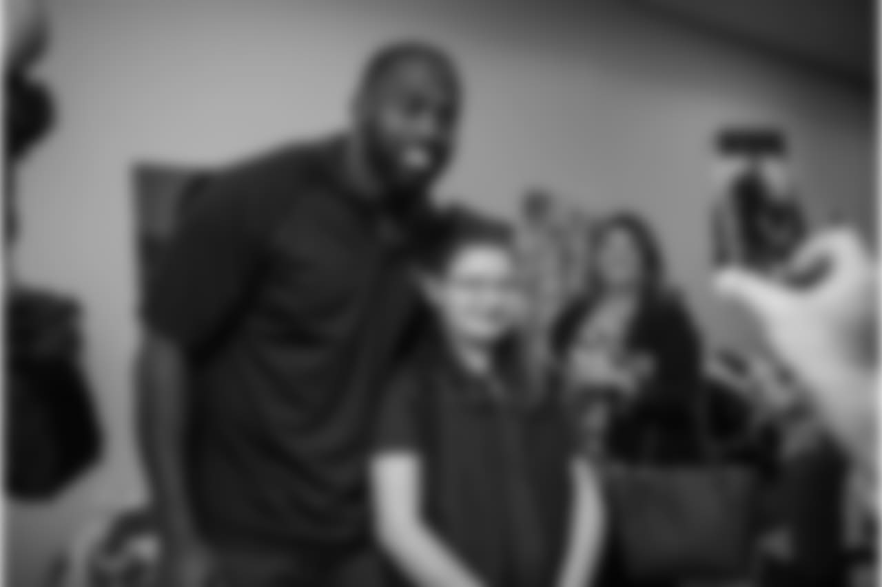 An image from the Dec. 19, 2018 community development event featuring Whitney Mercilus at Easter Seals.