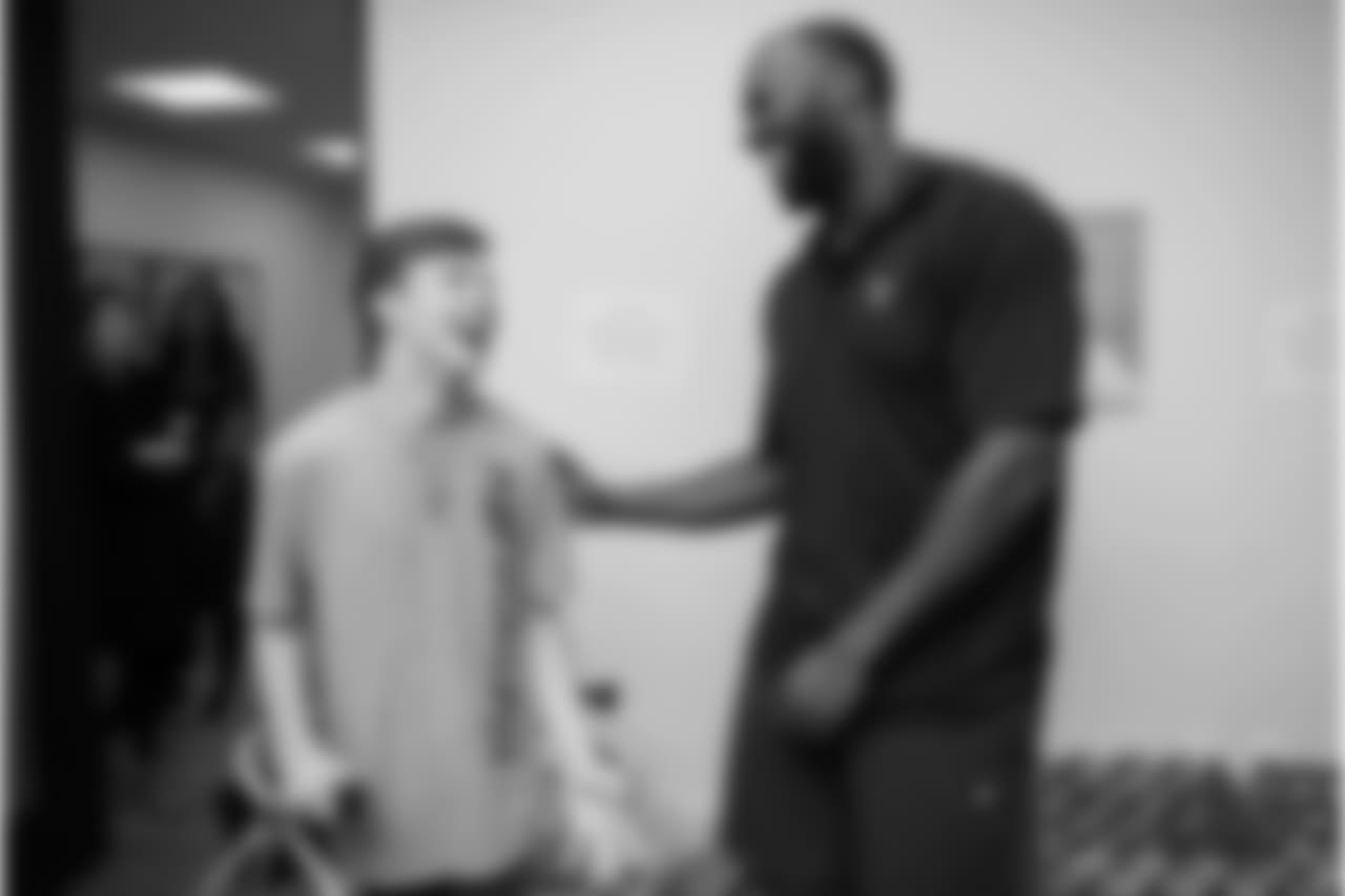An image from the Dec. 19, 2018 community development event featuring Whitney Mercilus at Easter Seals.